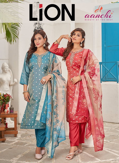Lion By Aanchi Tissue Butti Kurti With Bottom Dupatta Wholesale Market In Surat